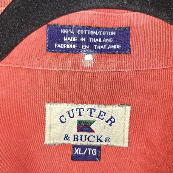 A Cutter & Buck men's short sleeve button-down XL shirt in a rust red color - Picture 4 of 5